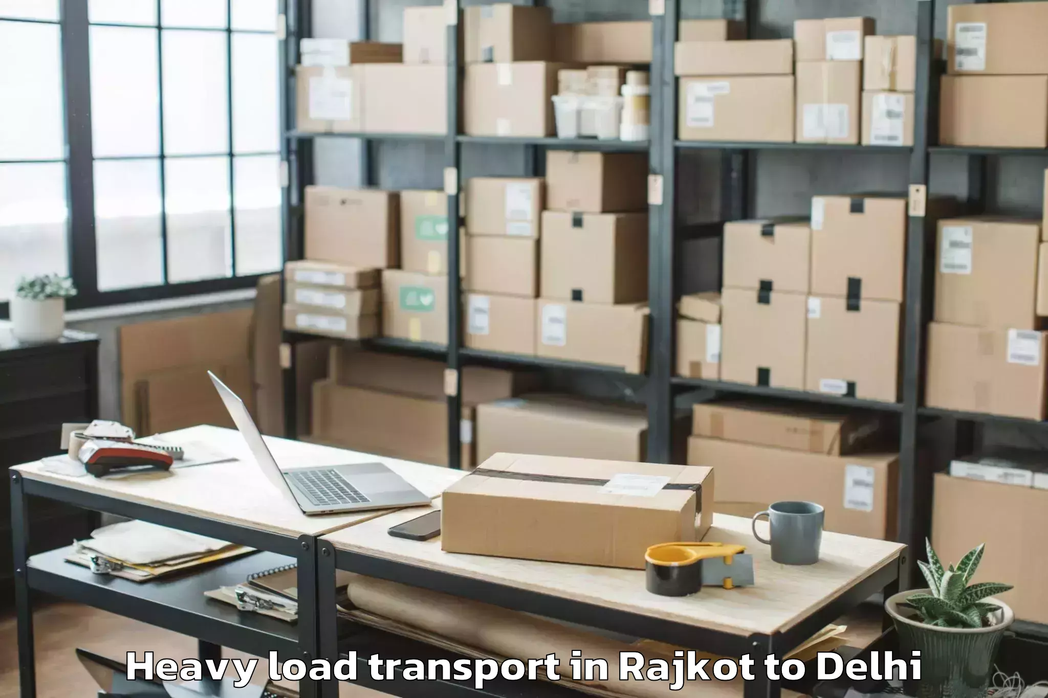 Get Rajkot to Flatted Factory Complex Okhla Heavy Load Transport